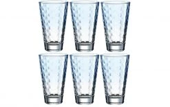 Leonardo Trinkglas Optic Pastell 300 Ml, 6 Stück, Blau - Trinkgläser