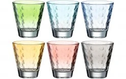 Leonardo Trinkglas Optic Pastell 215 Ml, 6 Stück, Mehrfarbig - Trinkgläser