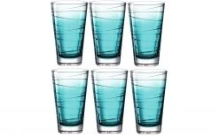 Leonardo Trinkglas Vario Struttura 280 Ml, 6 Stück, Türkis - Trinkgläser