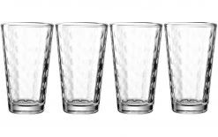 Glaser Verkaufsgeschäft 4 Leonardo Longdrinkglas Optic 540 Ml, 4 Stück, Transparent - Cocktailgläser