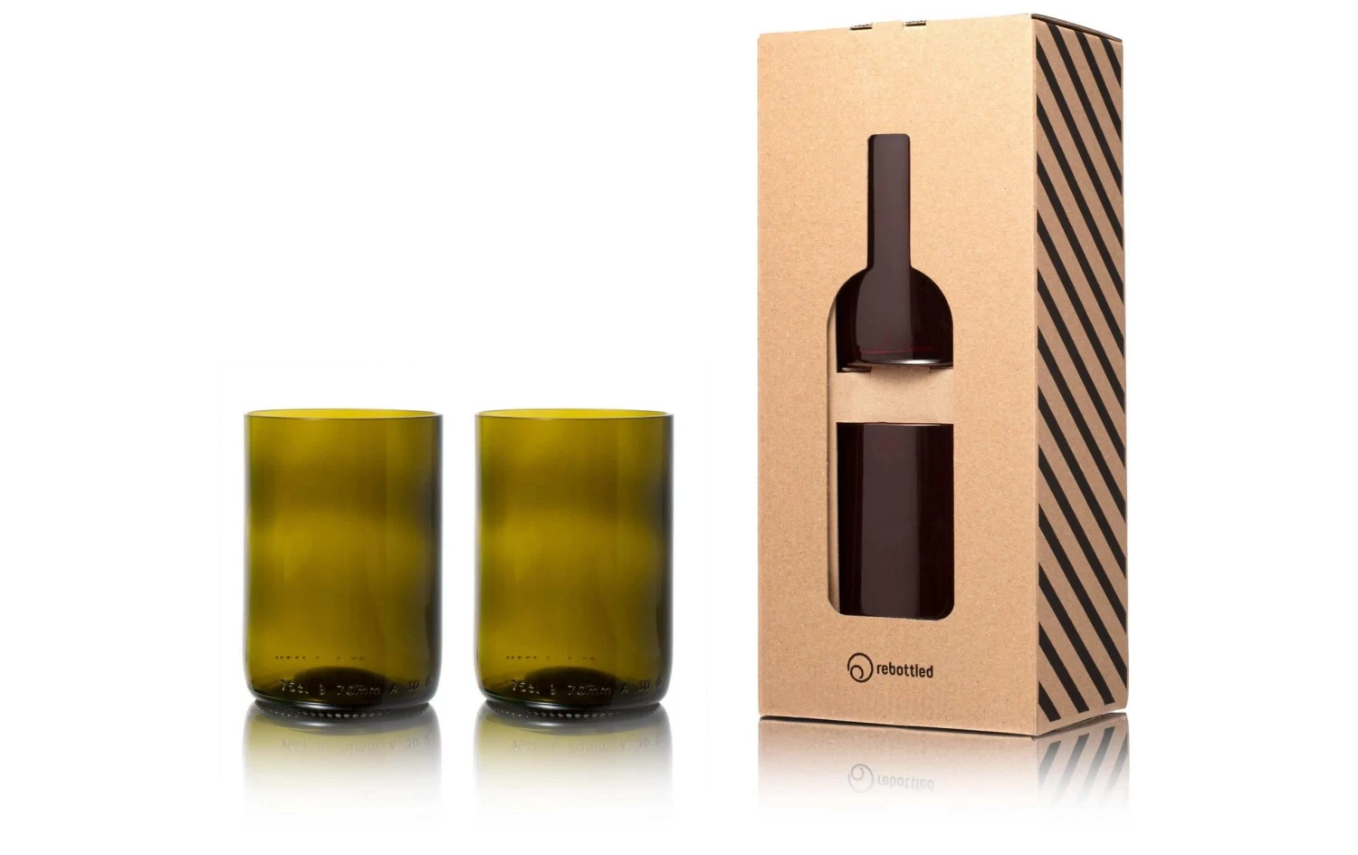 Rebottled Whiskyglas 230 Ml, 2 Stück, Olivgrün - Whiskygläser 2 Rebottled Whiskyglas 230 Ml, 2 Stück, Olivgrün - Whiskygläser – Bild 2